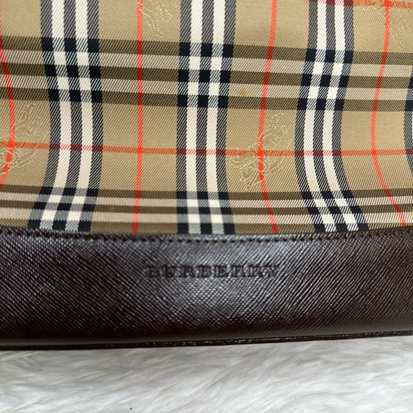 Vintage Burberry Horseferry Check Leather Trimmed Top Handle Bag - Picture 10 of 10